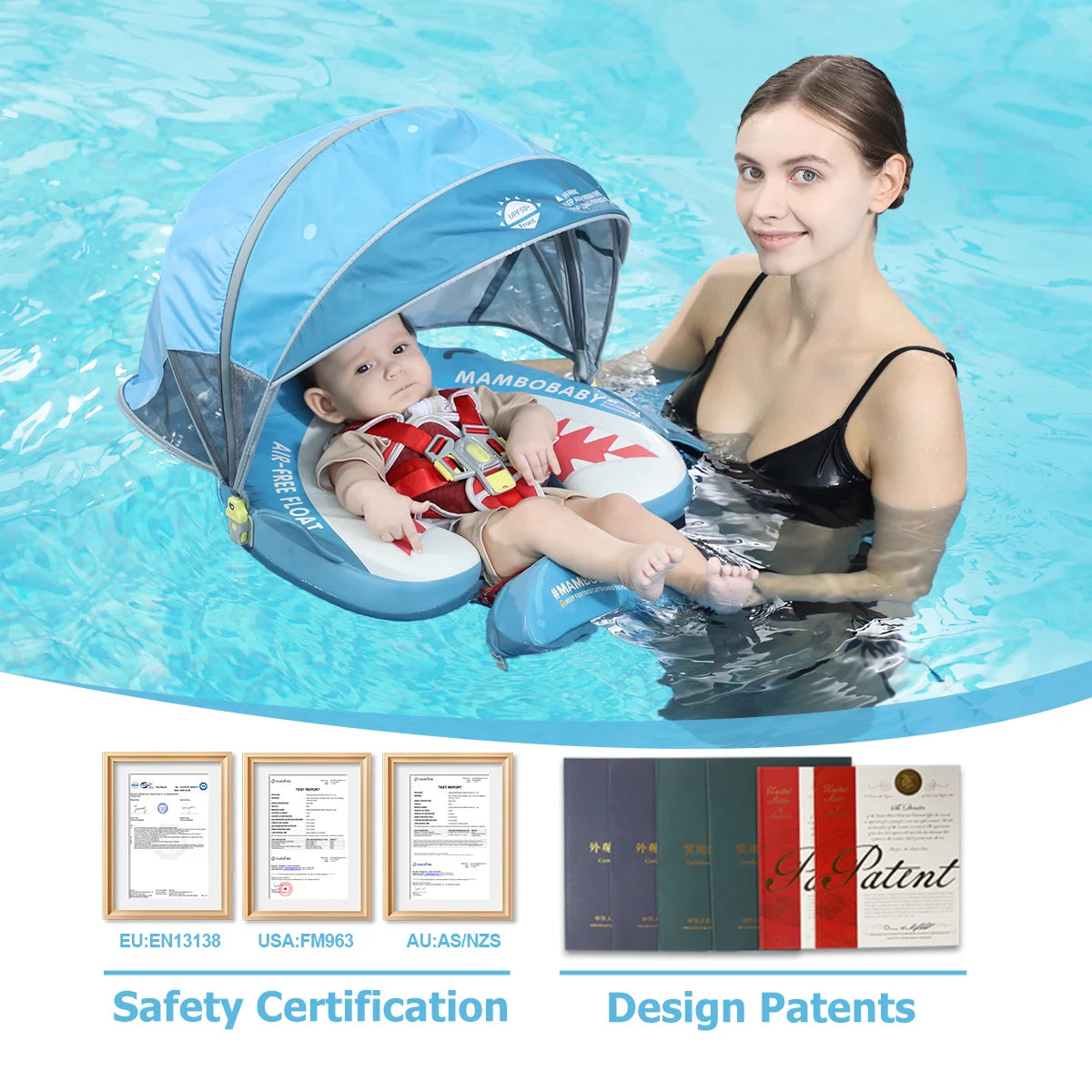 Baby Pool Float Vip 5 Dropshipping Blackproof Pool Mat for Infant Non-Inflatable Natation Buoy with Parasol Beach Toys