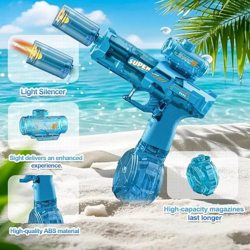 Ultimate USB-Rechargeable Automatic Water Gun - Fun Handheld Blaster for Kids Aged 3-6 - Perfect for Pool and Beach Parties!
